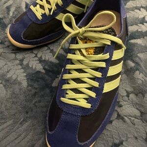 Adidas Men's Navy and Lime Sneakers